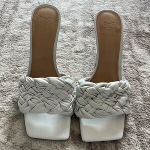 Marc Fisher White Braided Women's heels - mules